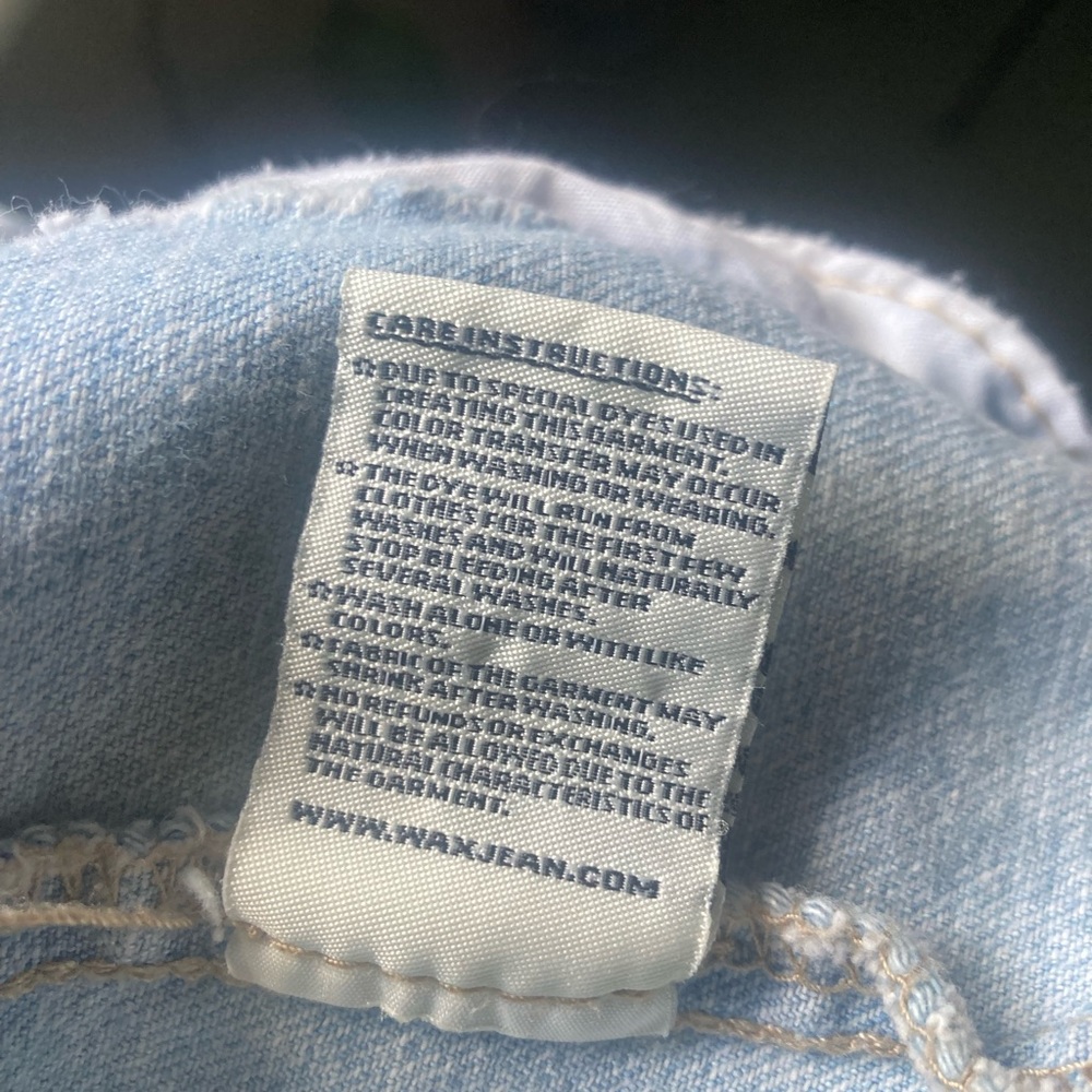 Wax Jean Light Wash Distressed Denim Jacket Medium - Picture 5 of 7
